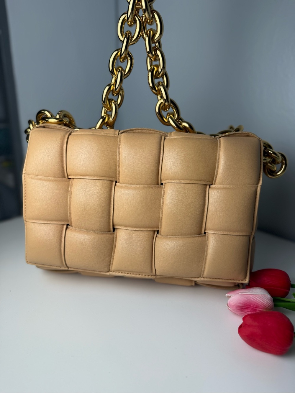BOTTEGA VENETA Maxi Intreccio Padded Chain Cassette Crossbody Bag